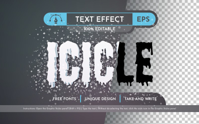 Icicle - текстовий ефект, стиль шрифту, який можна редагувати