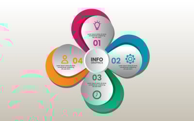 Infographic lower third elements, 4 steps infographic