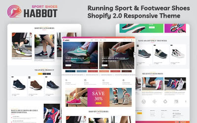 Habbot – Futósport- és lábbelicipőbolt Többcélú Shopify 2.0 reszponzív téma