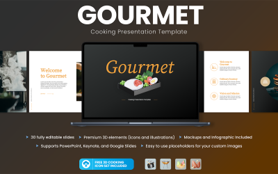 Modelo de PowerPoint de apresentação de culinária gourmet