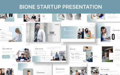 Szablon prezentacji Powerpoint dla startupu Bione