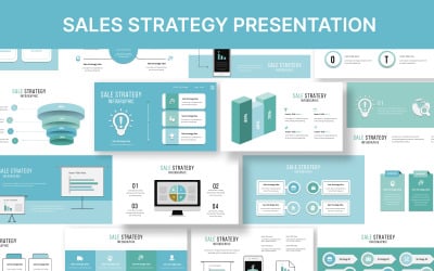 Modèle PowerPoint d&amp;#39;infographie de stratégie de vente