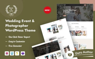 BanieLorie – Wedding Event &amp;amp; Photographer WordPress Theme