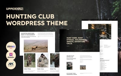 UpperGun - Tema WordPress Elementor do Clube de 狩猎