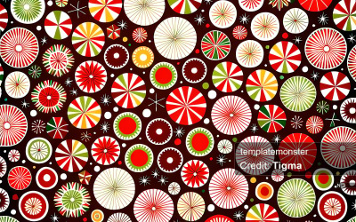 Beau et unique motif de cercles et de fleurs aux couleurs vives - Téléchargement numérique