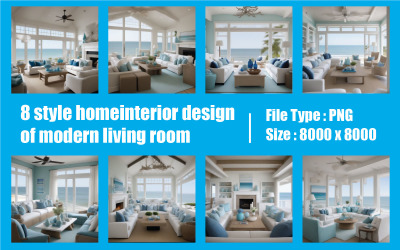 用沿海风格改造你的空间:设计理念d&现代客厅内饰