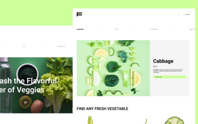 Web design de interface de comércio eletrônico de vegetais