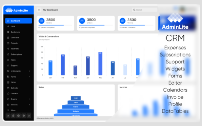 AdminLite - Modèle d&amp;#39;administration Bootstrap 5