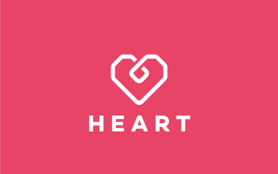 Hjärta vektor logotyp mall