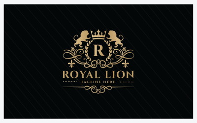 字母R -专业皇家狮子标志