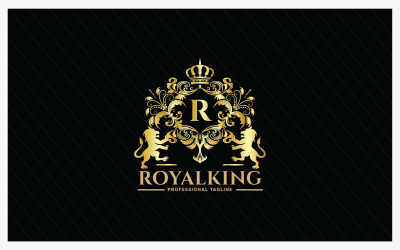 字母R -皇家国王标志模板