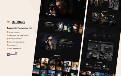 Mr Snaps - Professional Photography Studio Elementor Template Kit