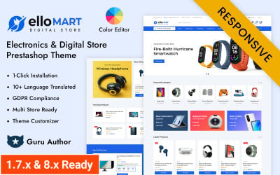 Ellomart — адаптивная тема Prestashop для магазина электроники