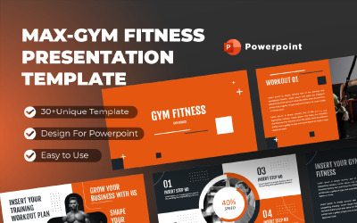 Max-GYM Presentation PowerPoint Template