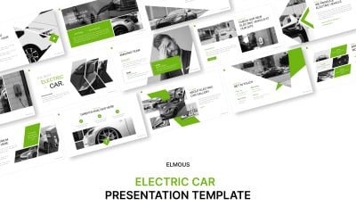 Präsentation einer Powerpoint-Vorlage für Elektroautos