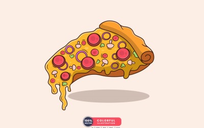 Ilustra??o vetorial de pizza deliciosa