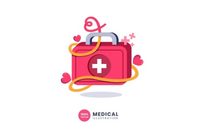 Иллюстрация сумки медицинской аптечки