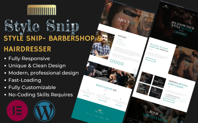 Style Snip - Barbershop &amp;amp; 美发师WordPress主题