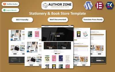 Zona autore - Modello Elementor WooCommerce per cartoleria e negozio di libri