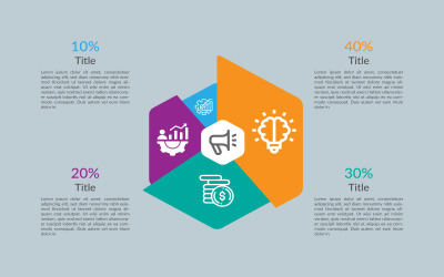 Polygon style four step vector eps infographic elements template.