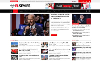 Elsevier News Portal and Magazine Joomla Template