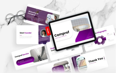 Comprof – Modelo de PowerPoint de perfil da empresa