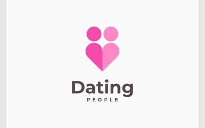 Logotipo de amor de casal de pessoas namorando