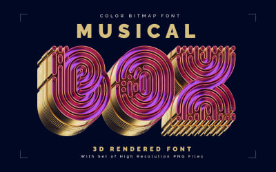 Musical BOX — Цветной растровый шрифт