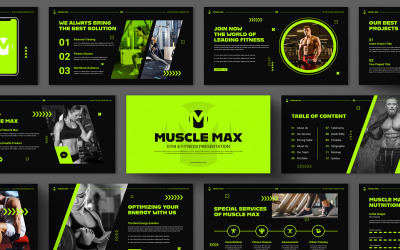 健身房 &amp;amp; Fitness Presentation Template Layout