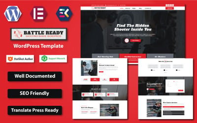 Battle Ready - Shooting Range &amp;amp; Weapon Training WordPress Elementor Template