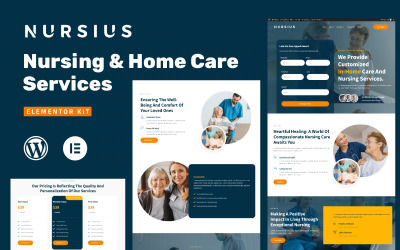 Nursius - Elementor-sjabloonkit voor thuiszorg en particuliere verpleegdiensten
