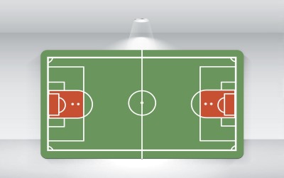 Voetbalveld Vector sjabloon bovenaanzicht