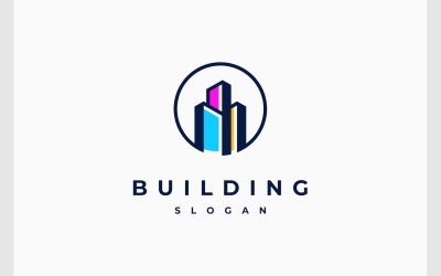 Будівництво міста сучасного кола логотип