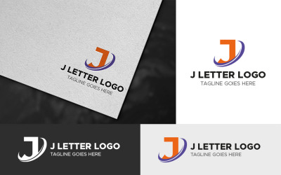 J Sembolü Mektup Logo Şablonu