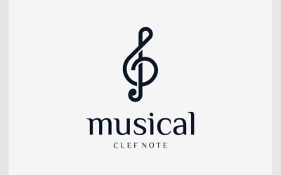 Logo di musica musicale tripla nota chiave