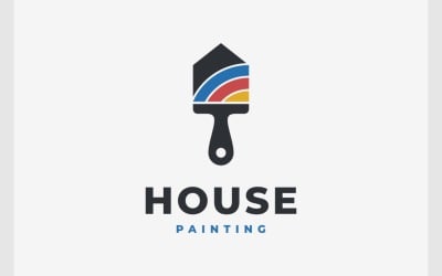 油漆房子油漆家的标志