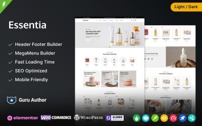 Essentia - Tema WooCommerce Fashion Elementor per cosmetici e profumi