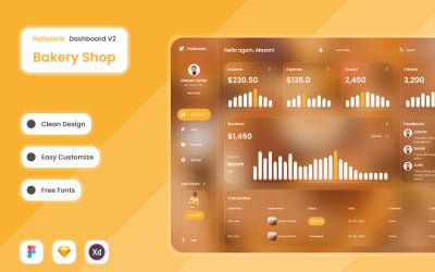 Patisserie - Bakery Shop Dashboard V2