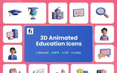 3D动画教育插画