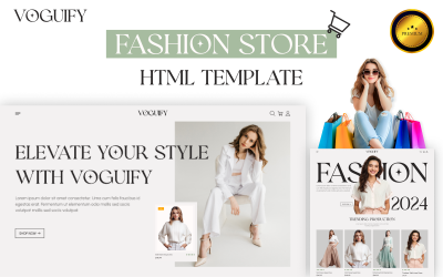 Voguify:  Elegant Fashion Store HTML Website Template. Responsive, GSAP Animations, and Urban Vibes!