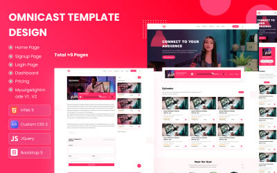 OmniCast -播客网站HTML模板音频 &amp;amp; Video Players
