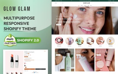 Glowglam - Cosméticos Belleza Cosméticos y cuidado de la piel Maquillador Responsivo Shopify Theme 2.0