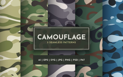 Set 5 Seamless Camouflage Patterns