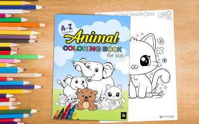 Libro da colorare stampabile - Impara l&amp;#39;alfabeto - Serie di animali