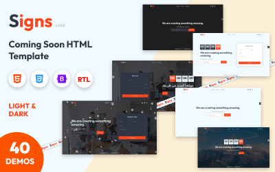 标志-即将到来的HTML模板
