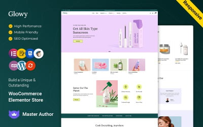 Glowy - Thème WooCommerce Elementor pour les cosmétiques et la peau