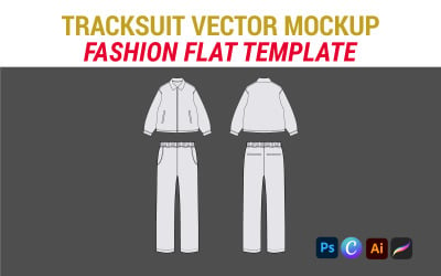 Modello di mockup vettoriale piatto moda tuta