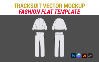 Plantilla de maqueta de vector plano de moda de chándal