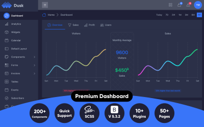 Descubra - Modelo de administração escuro do Bootstrap 5