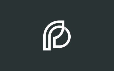 Letter P leaf logo design template